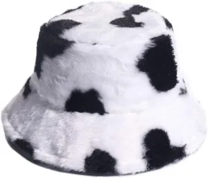 PURFANREE Women's Soft Faux Fur Bucket Hat Fluffy Winter Warmer Fisherman Cap
