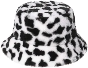 PURFANREE Women's Soft Faux Fur Bucket Hat Fluffy Winter Warmer Fisherman Cap