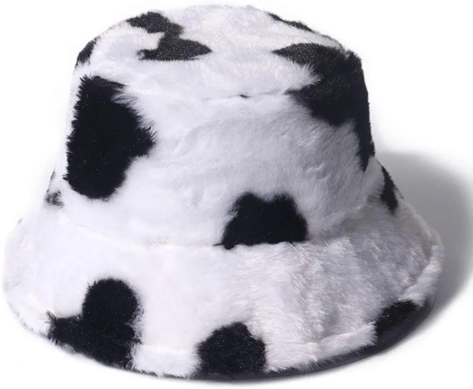 PURFANREE Women's Soft Faux Fur Bucket Hat Fluffy Winter Warmer Fisherman Cap