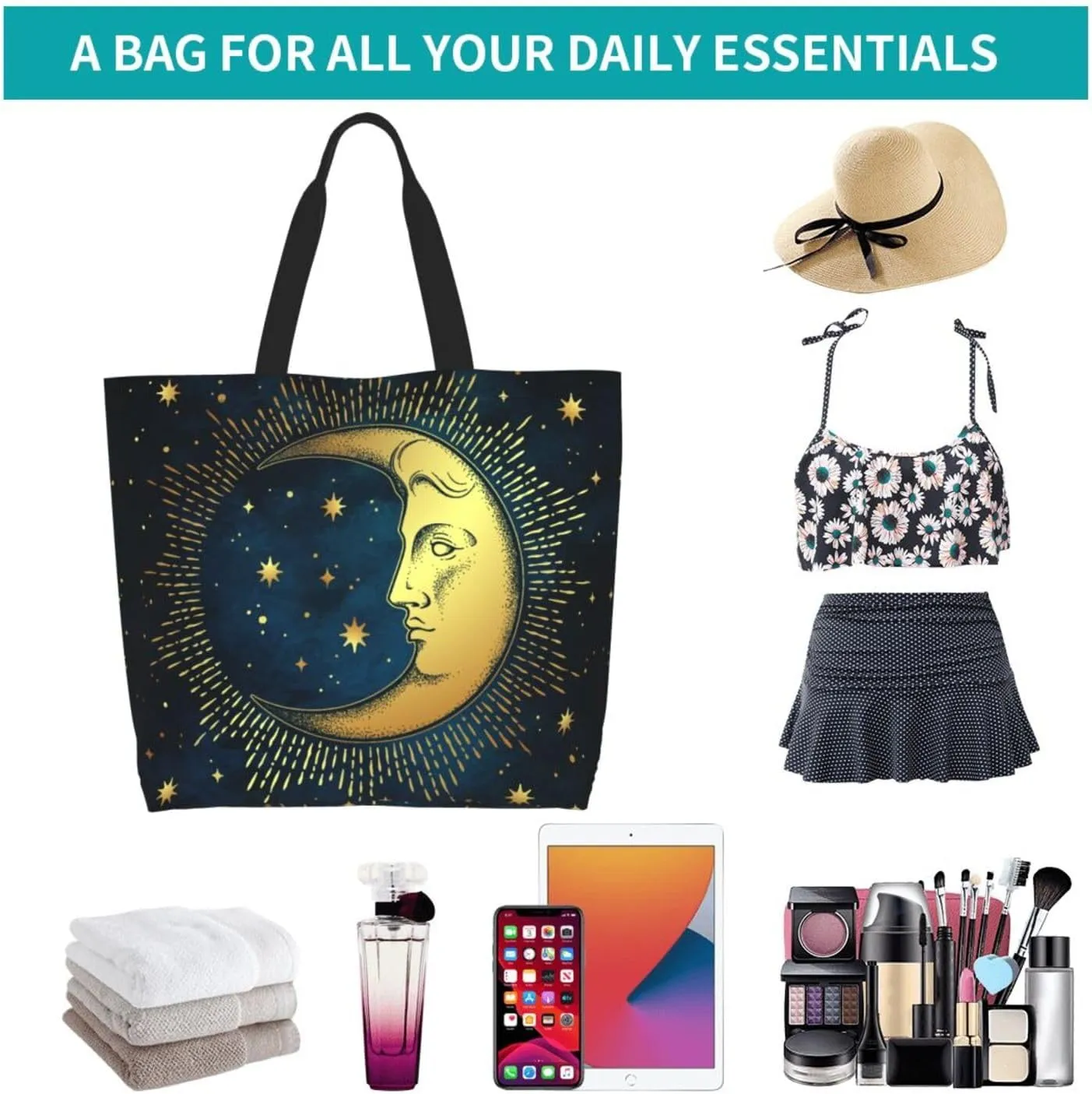Purple Green Fleur De Lis Tote Bag For Women, Shoulder Bags Big Reusable Grocery Handbag For Travel Gym Picnic