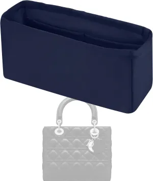 Purse Handbag Silky Organizer Insert Keep Bag Shape Fits DiorLady/Lady D-joy bags, Luxury Handbag Tote Lightweight Sturdy(DiorLady Small,Blue nuit)