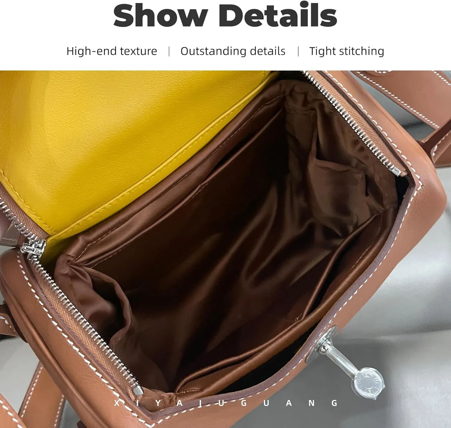 Purse Handbag Silky Organizer Insert Keep Bag Shape Fits Herme Lindy 19/26/30/34 bags, Luxury Handbag Tote Lightweight Sturdy(Gold,LD 19)