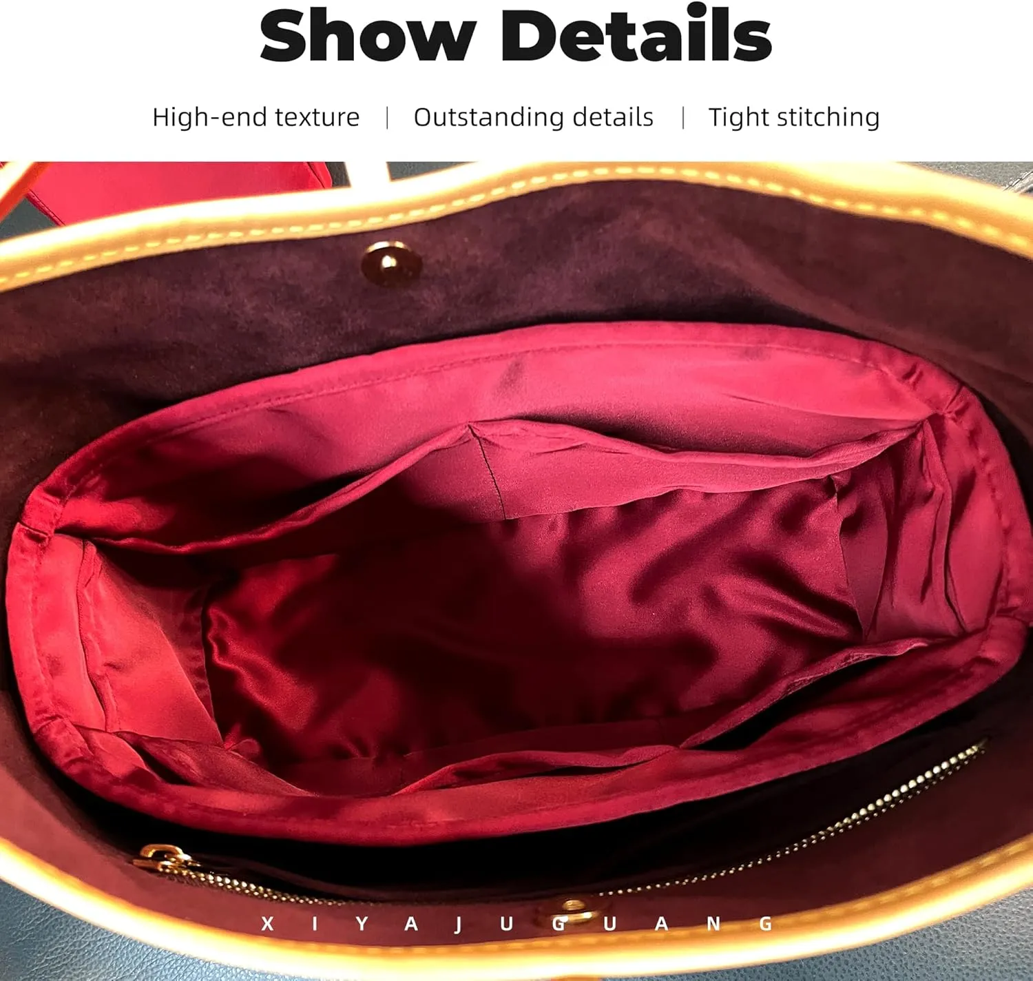 Purse Handbag Silky Organizer Insert Keep Bag Shape Fits LV Caryyall PM/MM bags, Luxury Handbag Tote Lightweight Sturdy(Carryall MM,Rouge moyen)