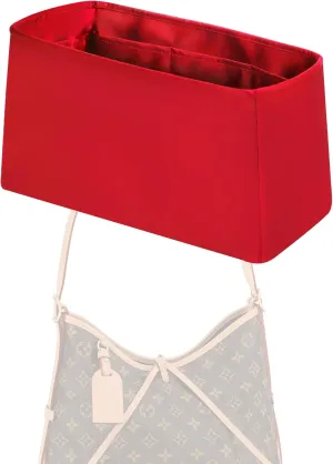 Purse Handbag Silky Organizer Insert Keep Bag Shape Fits LV Caryyall PM/MM bags, Luxury Handbag Tote Lightweight Sturdy(Carryall MM,Rouge moyen)