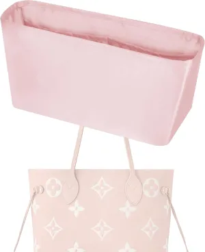 Purse Handbag Silky Organizer Insert Keep Bag Shape Fits LV-Neverfull-PM/MM/GM Bags, Luxury Handbag Tote Lightweight Sturdy(Pink, Neverfull-MM)