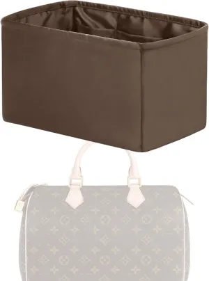 Purse Handbag Silky Organizer Insert Keep Bag Shape Fits LV Speedy 16/20/25/30/35/45 bags, Luxury Handbag Tote Lightweight Sturdy(Etoupe grey, Speedy 25)