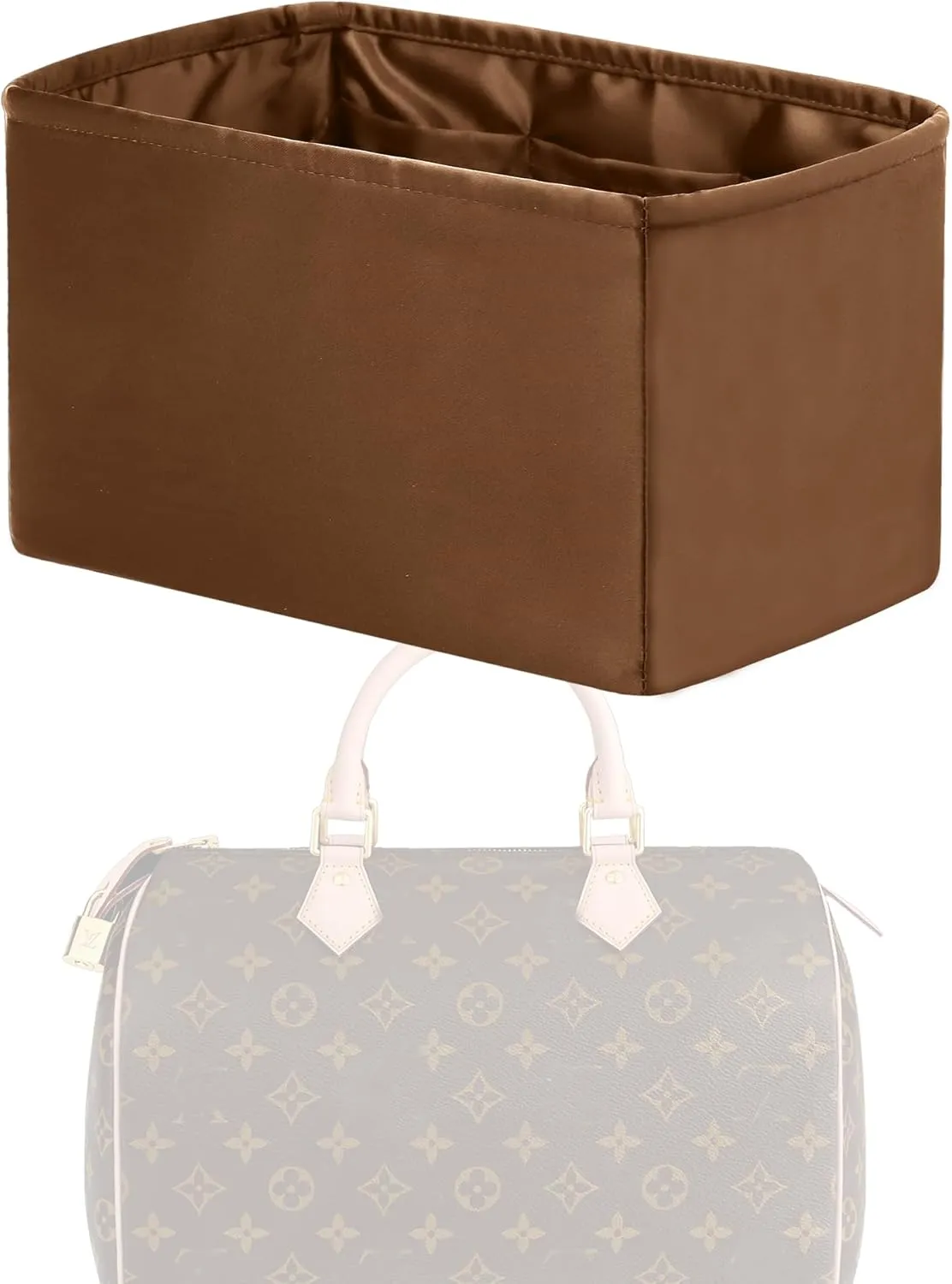 Purse Handbag Silky Organizer Insert Keep Bag Shape Fits LV Speedy 16/20/25/30/35/45 bags, Luxury Handbag Tote Lightweight Sturdy(Gold, Speedy 25)
