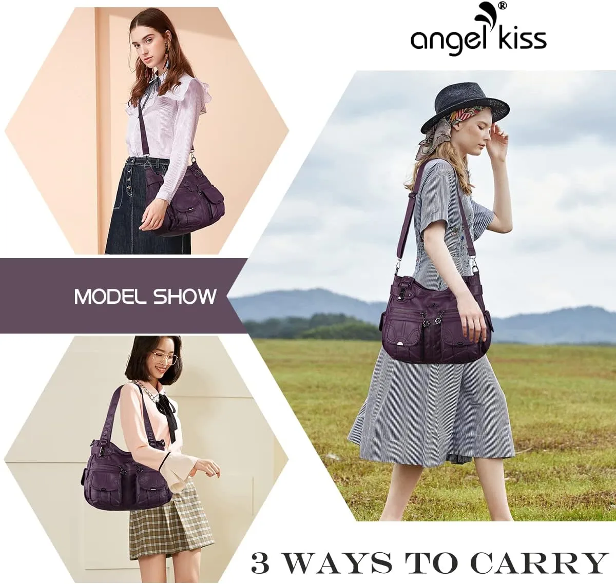 Purses and Handbags Women Tote Shoulder Top Handle Satchel Hobo Bags Fashion Washed Leather Purse