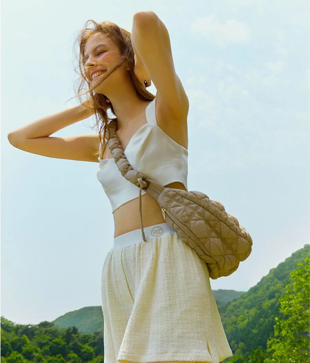 Quilted Small Bag,Adjustable Shoulder Strap Puffer Crescent Crossbody Bags Lightweight Hobo Handbag Puff Purse