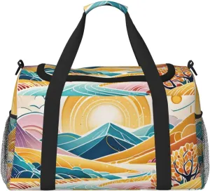 Radiant Dreams Print Travel Duffel Bag for Men & Women, Foldable Travel Bags and Spacious Weekender Tote Bag for Storage Toiletry Luggage Personal Item