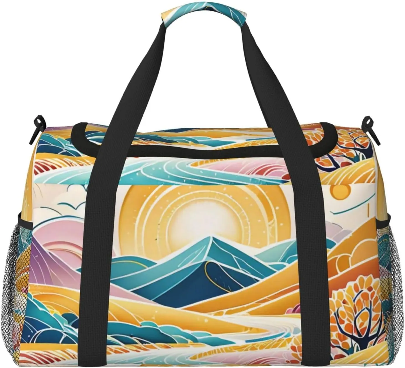 Radiant Dreams Print Travel Duffel Bag for Men & Women, Foldable Travel Bags and Spacious Weekender Tote Bag for Storage Toiletry Luggage Personal Item