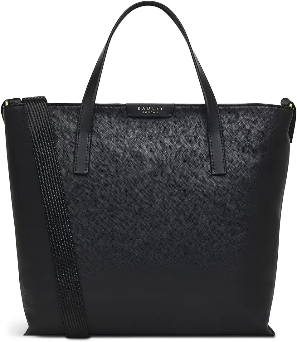 RADLEY London Camden Street Responsible Women's Medium Recycled Canvas Ziptop Satchel Bag, Black