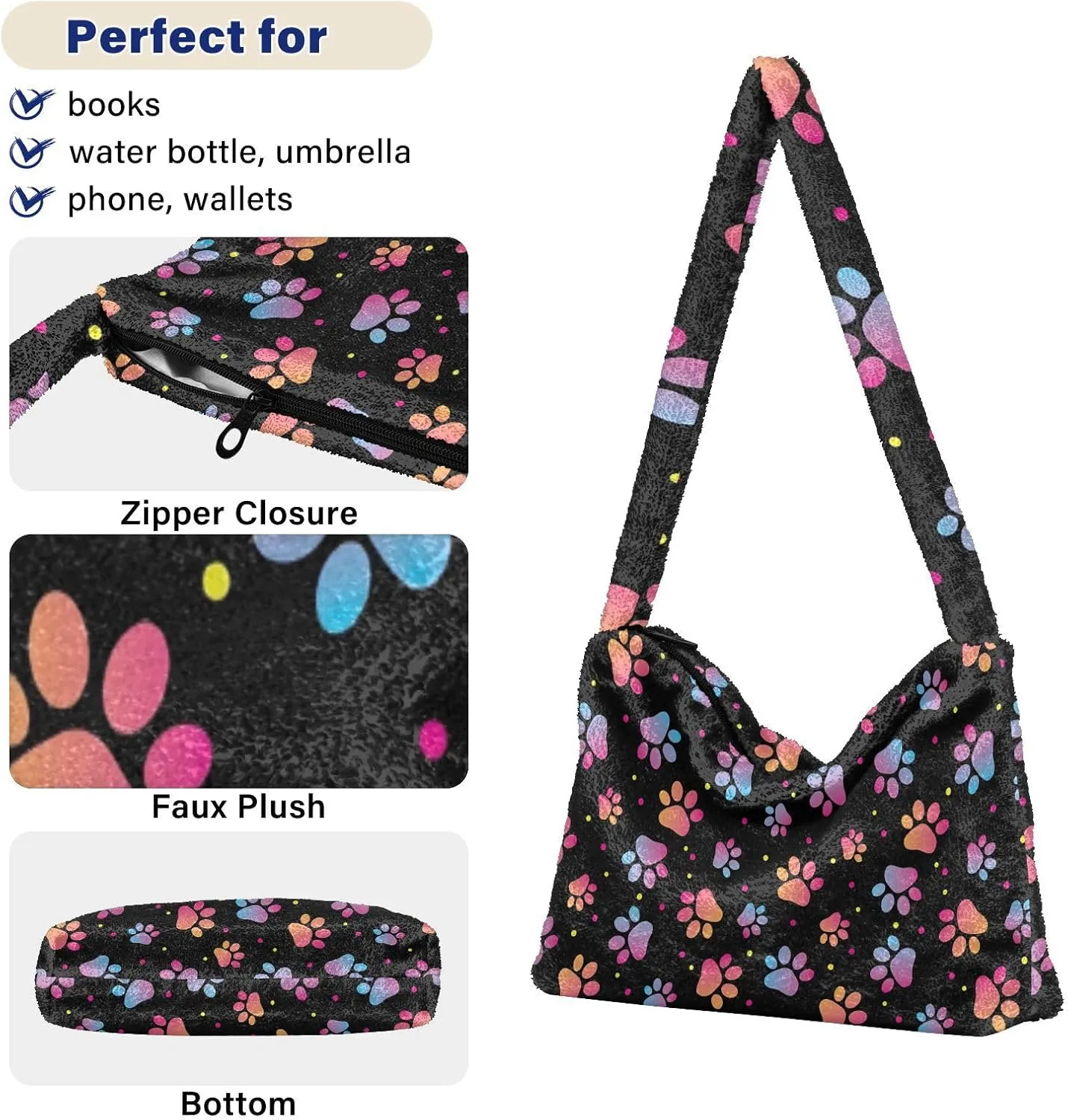 Rainbow Mushroom Stars Womens Handbags Shoulder Bag, Hand Bag for Ladies, Womens Outdoor Bag