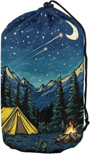 Rainforest Pattern Stuff Bag Waterproof Sleeping Bag Stuff Sack Ultralight Camping Storage Bag with Dust Flap for Outdoor Products Foldable Set of 3