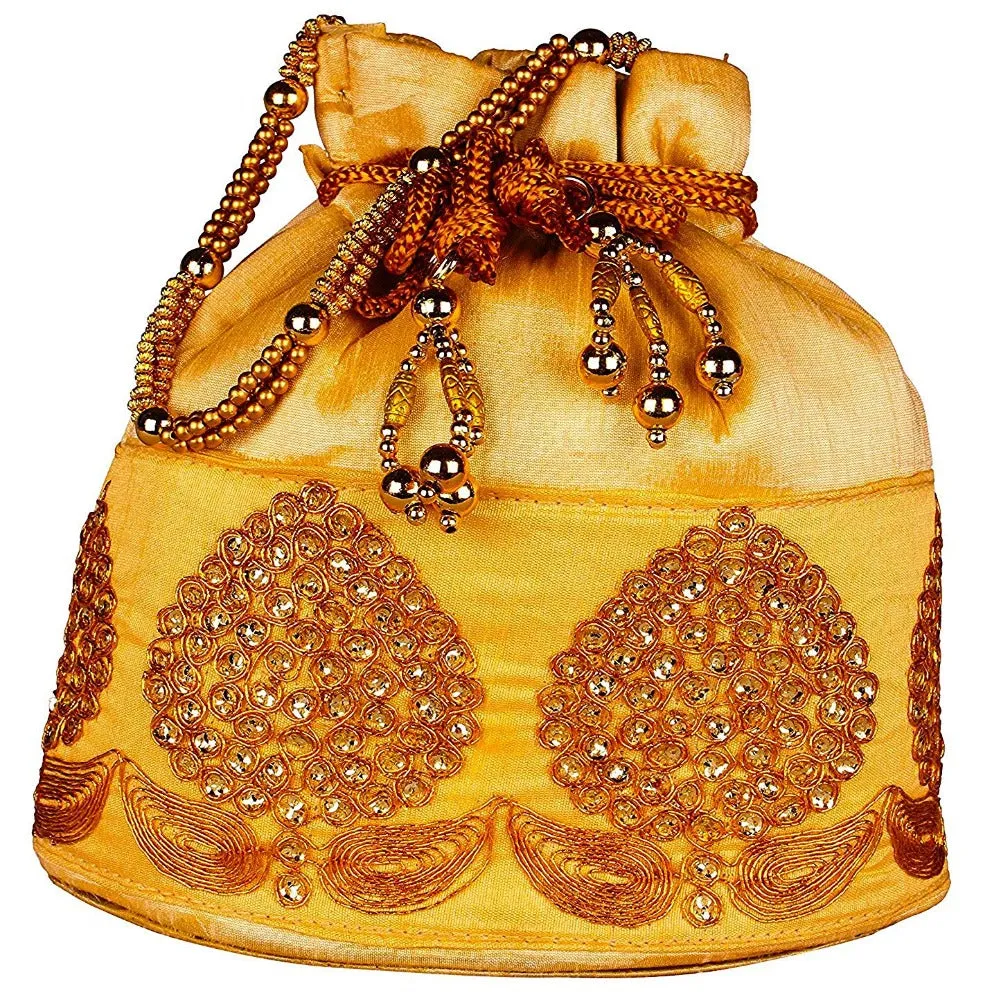 Rajasthani Potli Bag For Wedding Satchel Bag For Women And Girls Golden