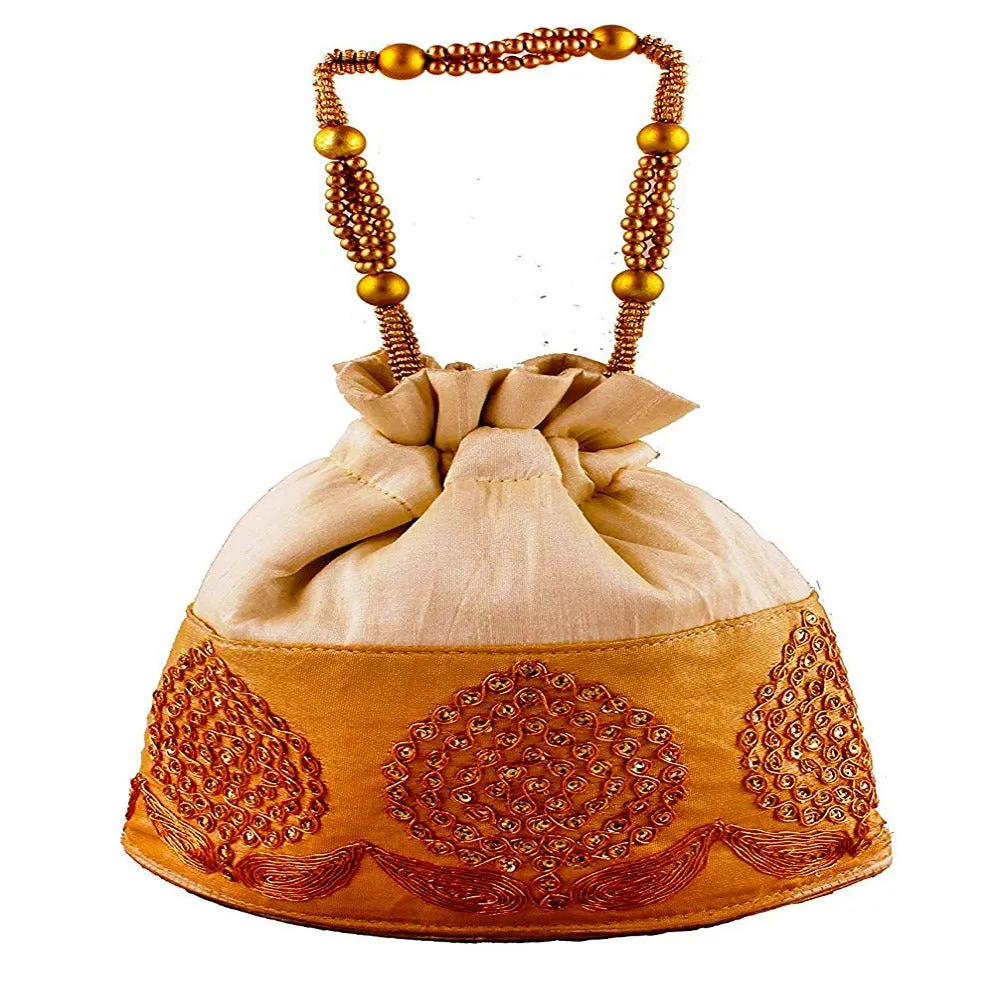 Rajasthani Potli Bag For Wedding Satchel Bag For Women And Girls Golden