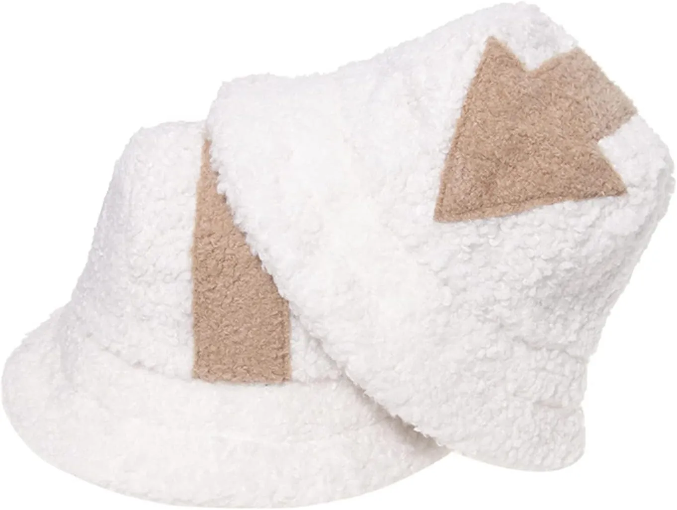 Ralcosuss Women Girls Milk Cow Print Faux Fur Bucket Hats Winter Outdoor Fluffy Warm Fisherman Caps