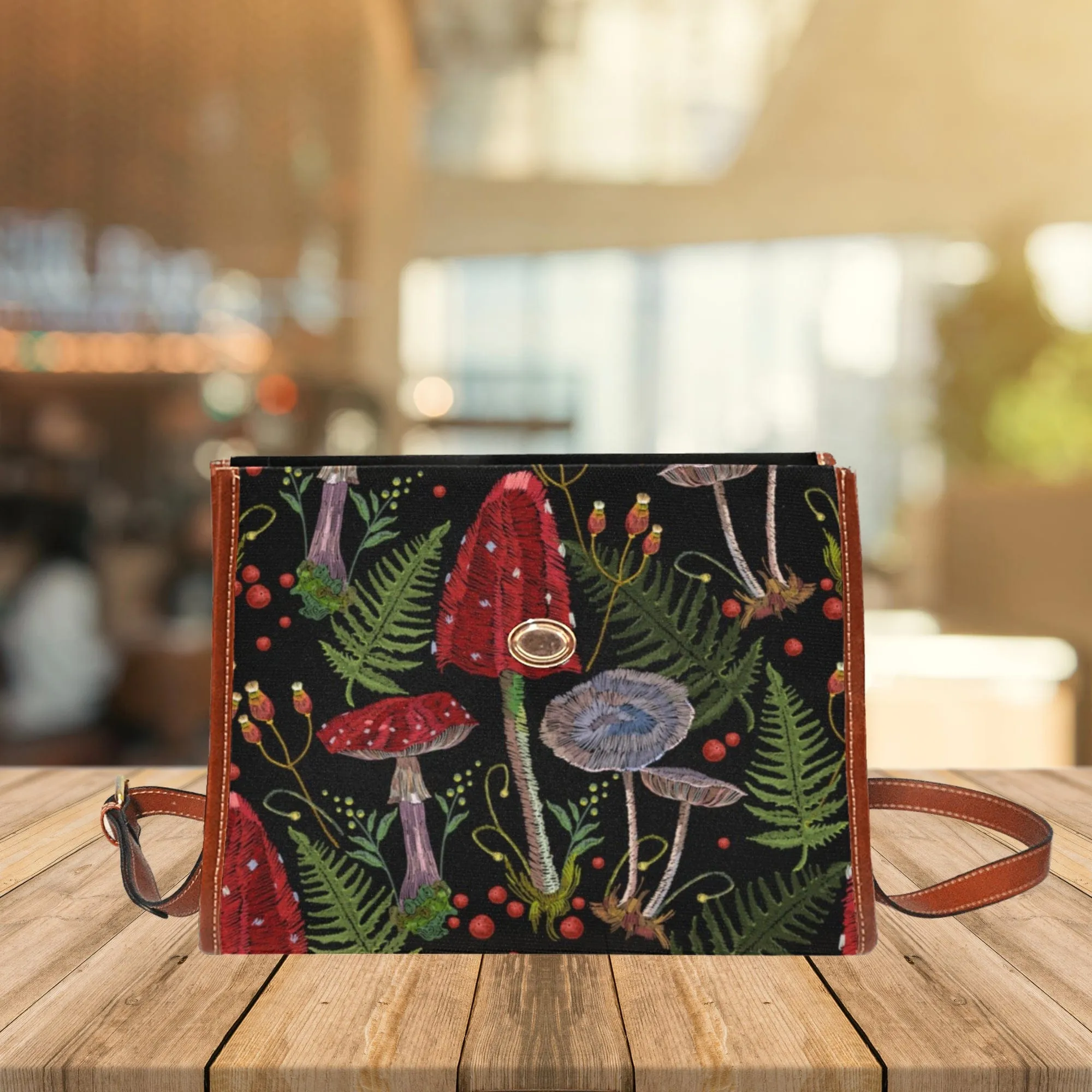 Red Mushrooms | Canvas Satchel Bag