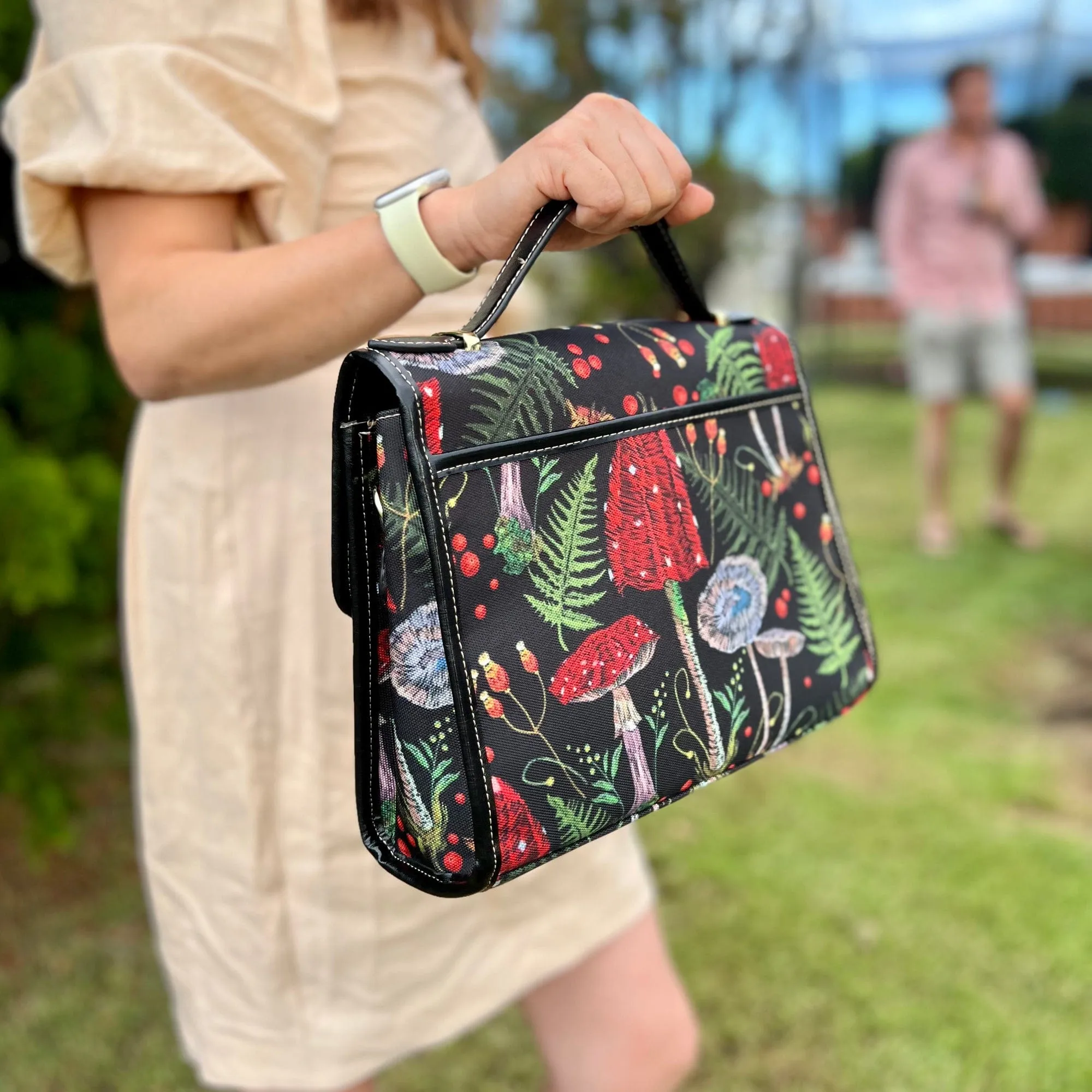 Red Mushrooms | Canvas Satchel Bag