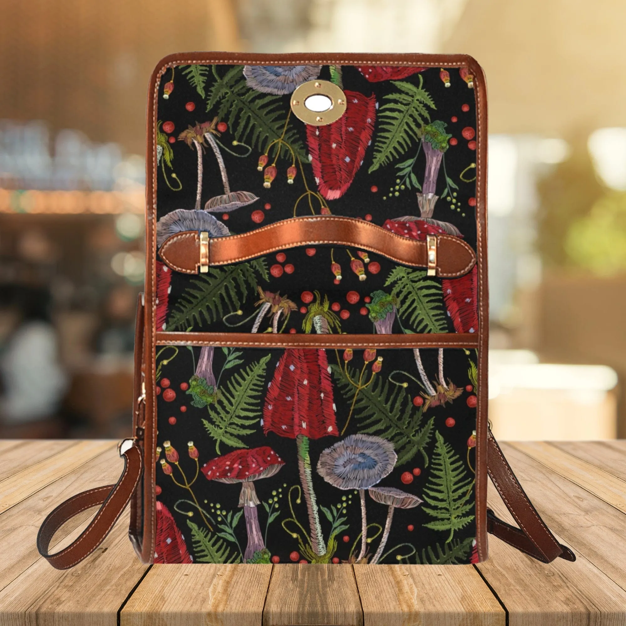 Red Mushrooms | Canvas Satchel Bag