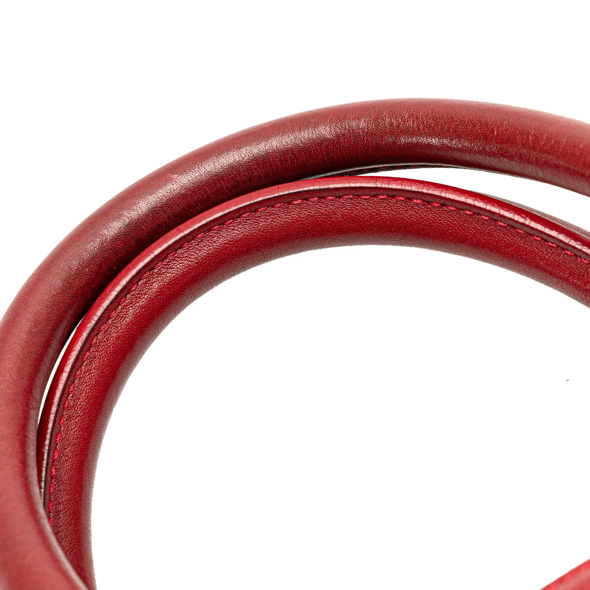 Red Saint Laurent Small Leather Sac De Jour Satchel