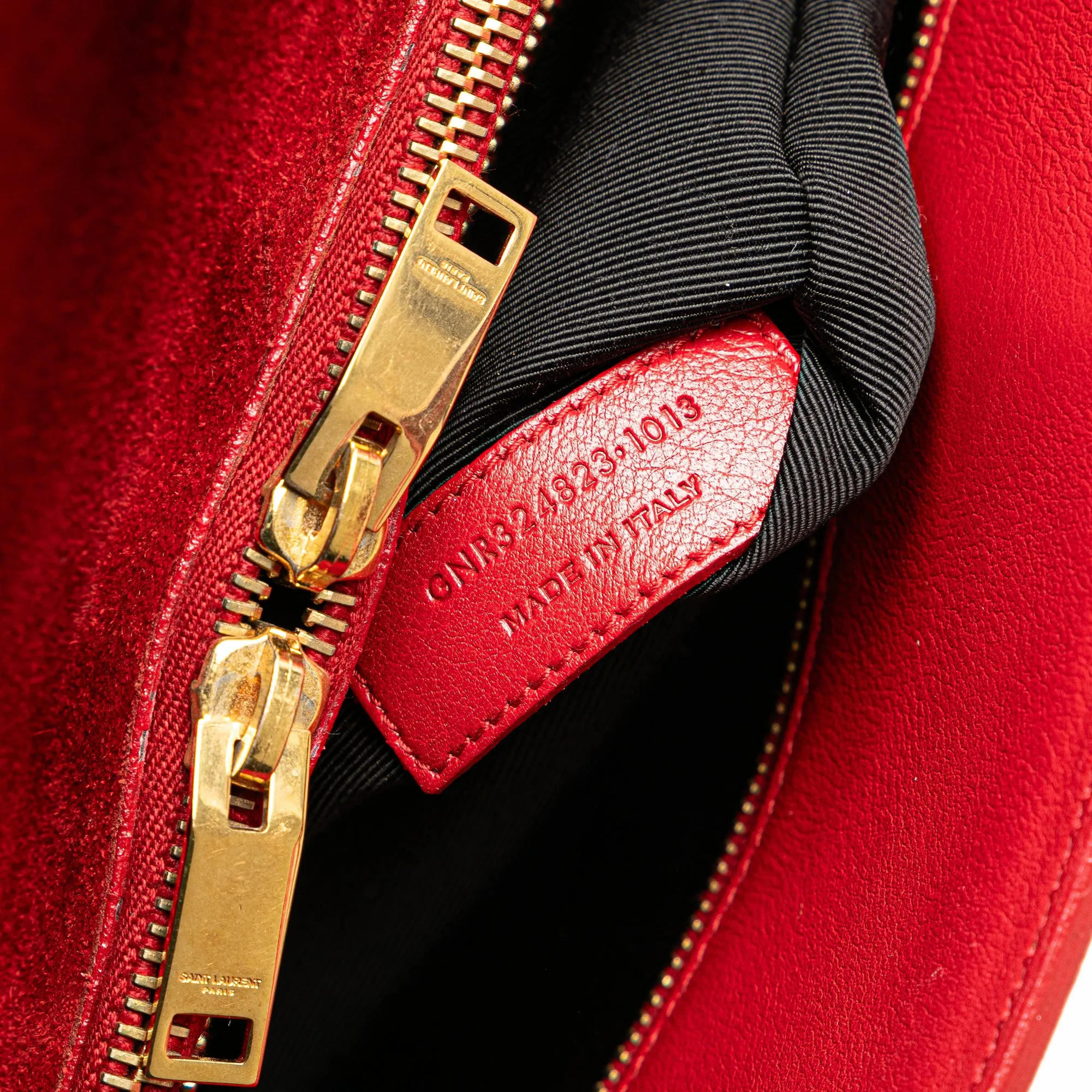 Red Saint Laurent Small Leather Sac De Jour Satchel