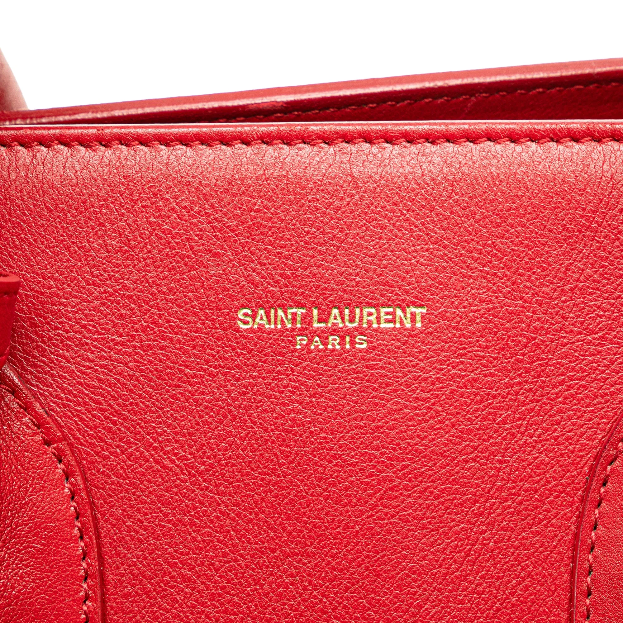 Red Saint Laurent Small Leather Sac De Jour Satchel