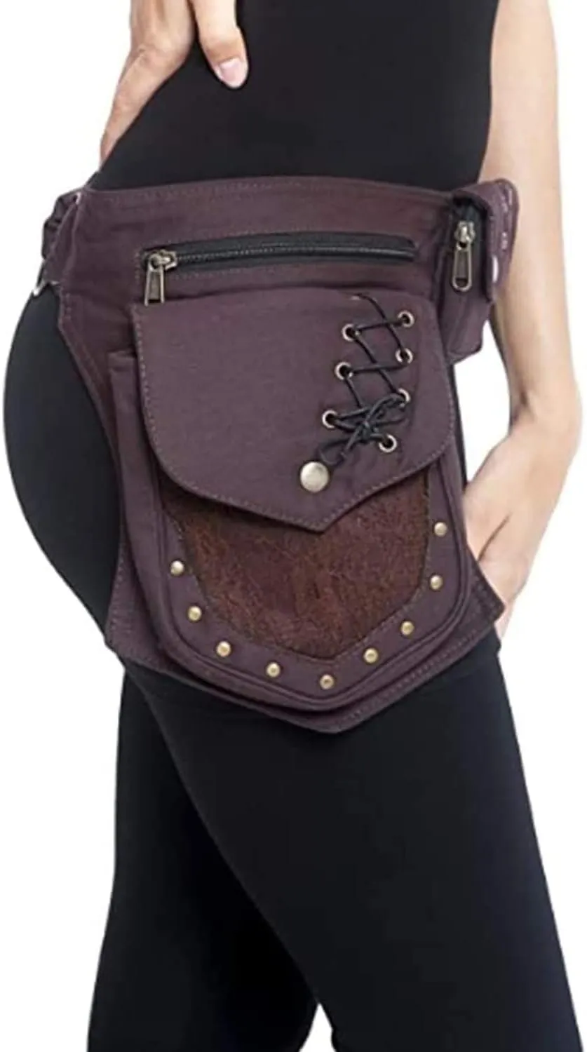 Renaissance Bag Ren Faire Accessories Festival Bag Fanny Pack for Women Thigh bag for Women Lace Waist Bag Utility Hip Belt Waist Bags Womens Renaissance Accessories