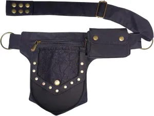 Renaissance Waist Bag for Women - Lace Thigh Hip Bag in Black