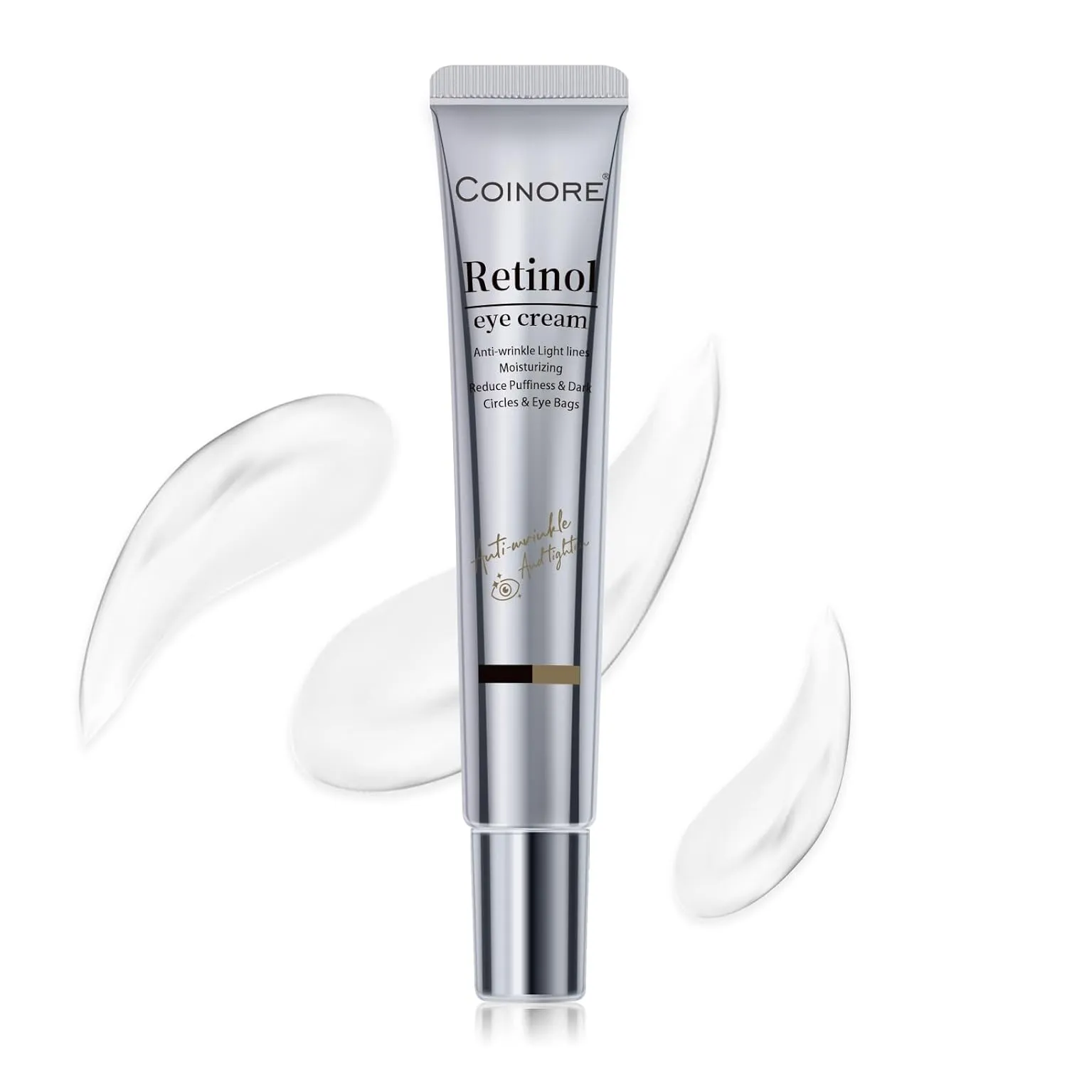 Retinol Under Eye Cream - Eye Cream for Dark Circles, Puffiness, Eye Bags, Wrinkles, Fine Lines, Crow’s Feet, Smooth, Repair the Eye Area, 0.59 Fl Oz