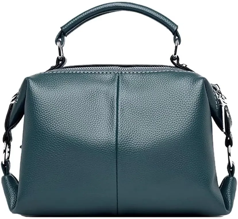 ROUROU Boston Bag for Women Top Handle Handbag Large Capacity Shoulder Bag Leather Crossbody Bag Retro Purse
