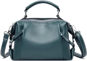 ROUROU Boston Bag for Women Top Handle Handbag Large Capacity Shoulder Bag Leather Crossbody Bag Retro Purse