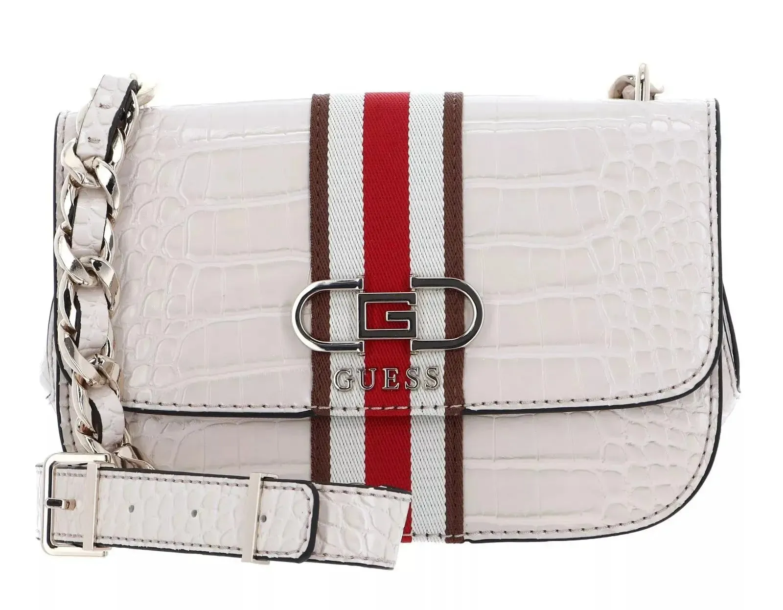 Sac Bandoulière Guess Nelka Box Satchel Stone CG93720