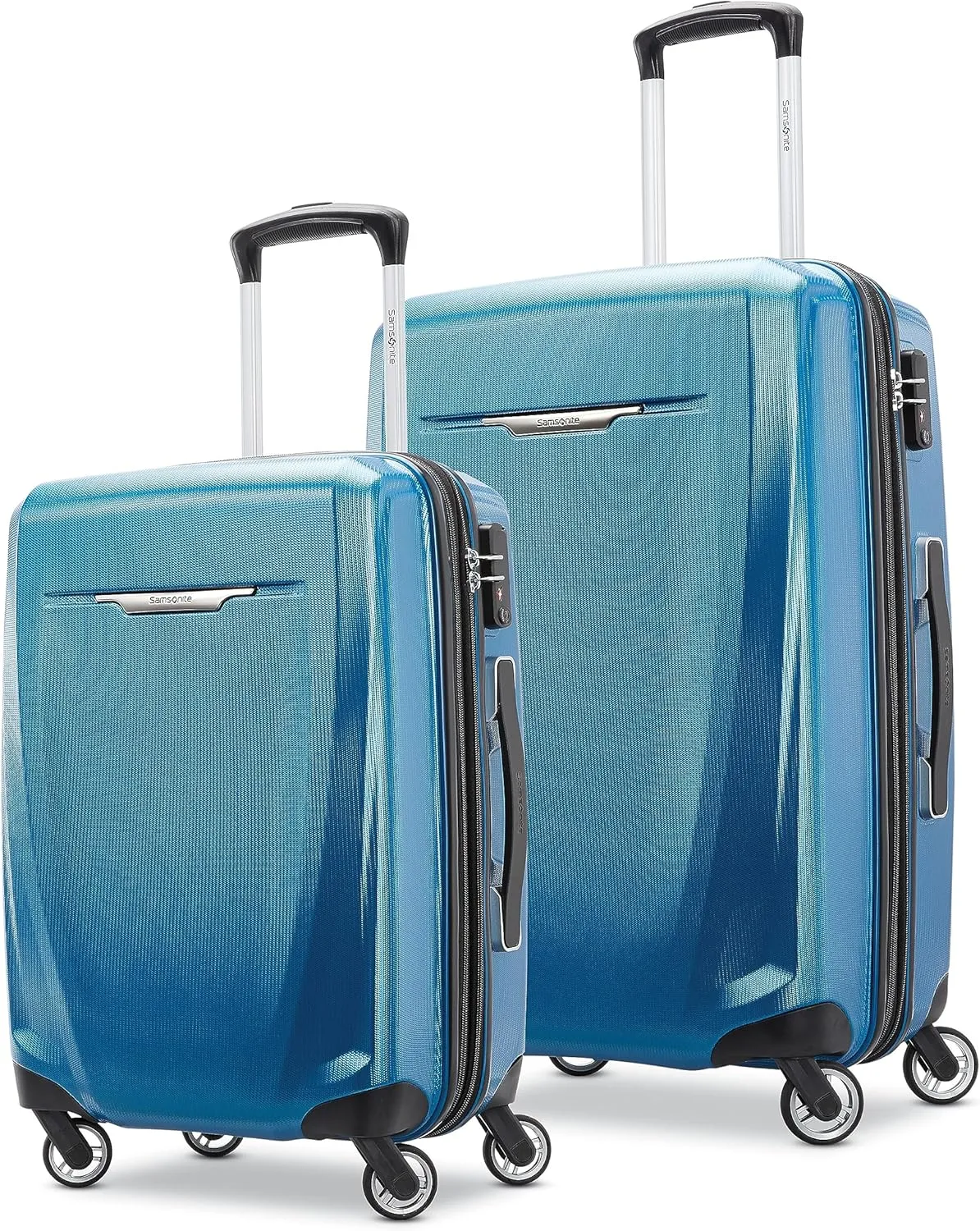 Samsonite Winfield 3 DLX Hardside Expandable Luggage with Spinners, Blue/Navy, 2-Piece Set (20/25)
