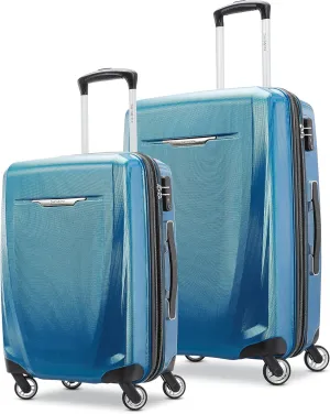 Samsonite Winfield 3 DLX Hardside Expandable Luggage with Spinners, Blue/Navy, 2-Piece Set (20/25)