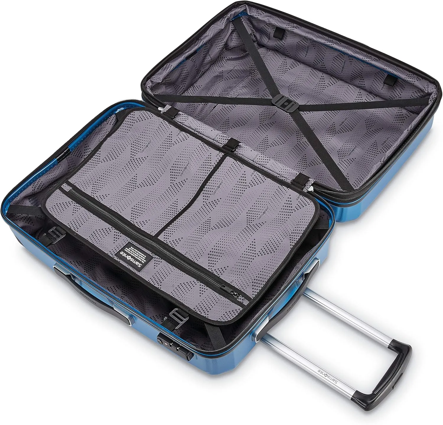 Samsonite Winfield 3 DLX Hardside Expandable Luggage with Spinners, Blue/Navy, 3-Piece Set (20/25/28)