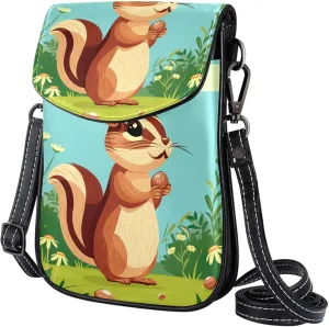 Satchel Bag Cute Chipmunk Animal Purse Crossbody Leather Messenger Bag For Women