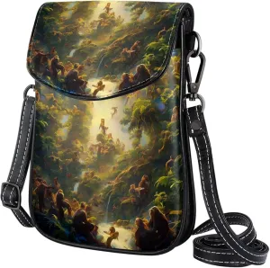 Satchel Bag Monkeys Purse Crossbody Leather Messenger Bag For Women