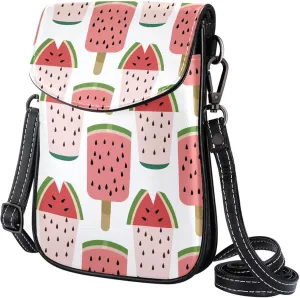 Satchel Bag Watermelons Slice Patterns Purse Crossbody Leather Messenger Bag For Women