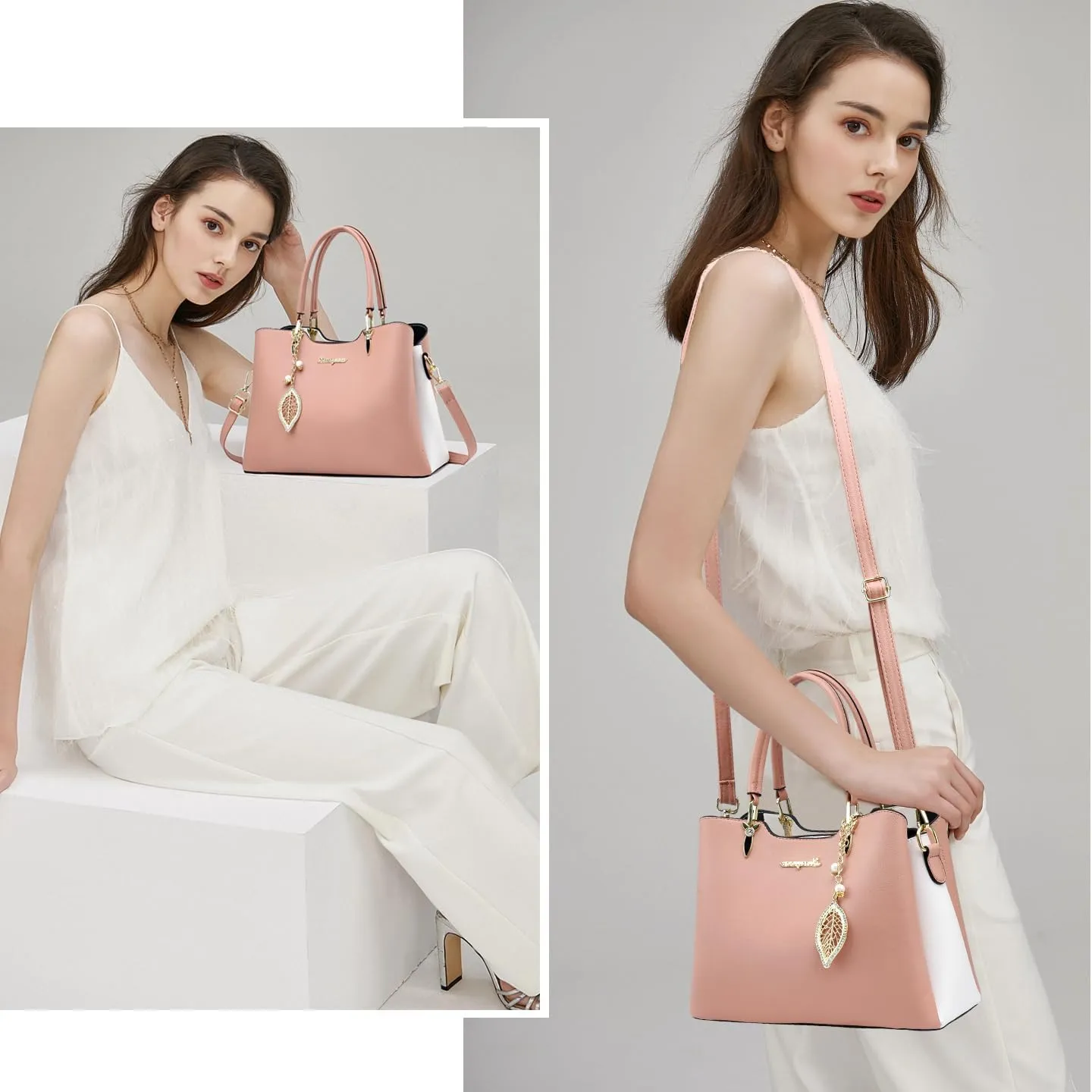 Satchel Purses and Handbags for Women PU Leather Tote Top Handle Shoulder Bags Ladies Crossbody Bags