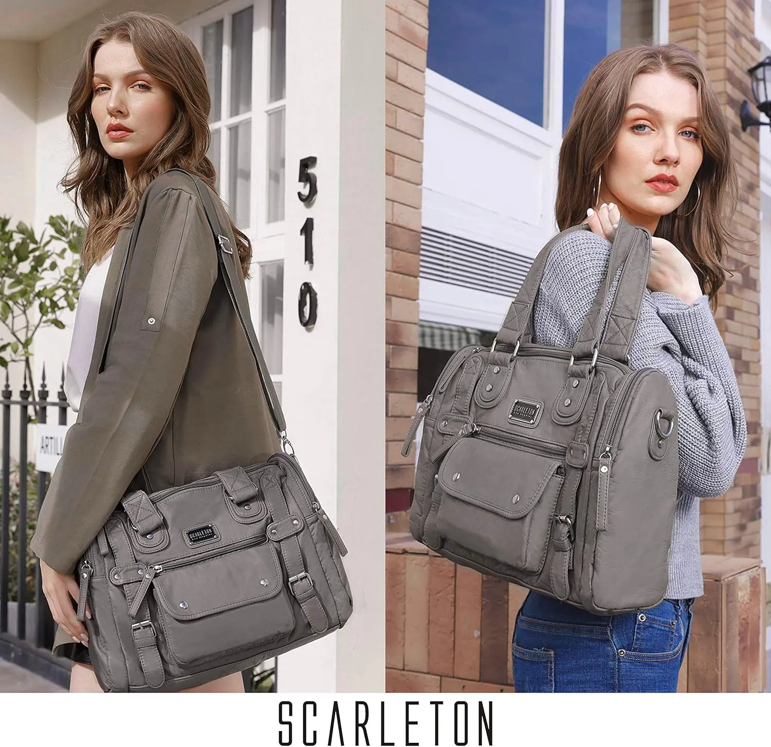 Scarleton Purses for Women Large Hobo Bags Satchel Handbags for Women Top Handle Shoulder Bag Tote Vegan Leather, H1485