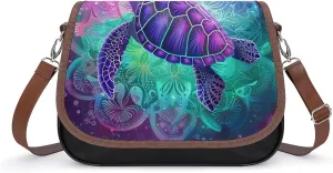 Sea Turtles Swimming Crossbody Bags for Women Trendy Shoulder Satchel Purses Messenger Bag