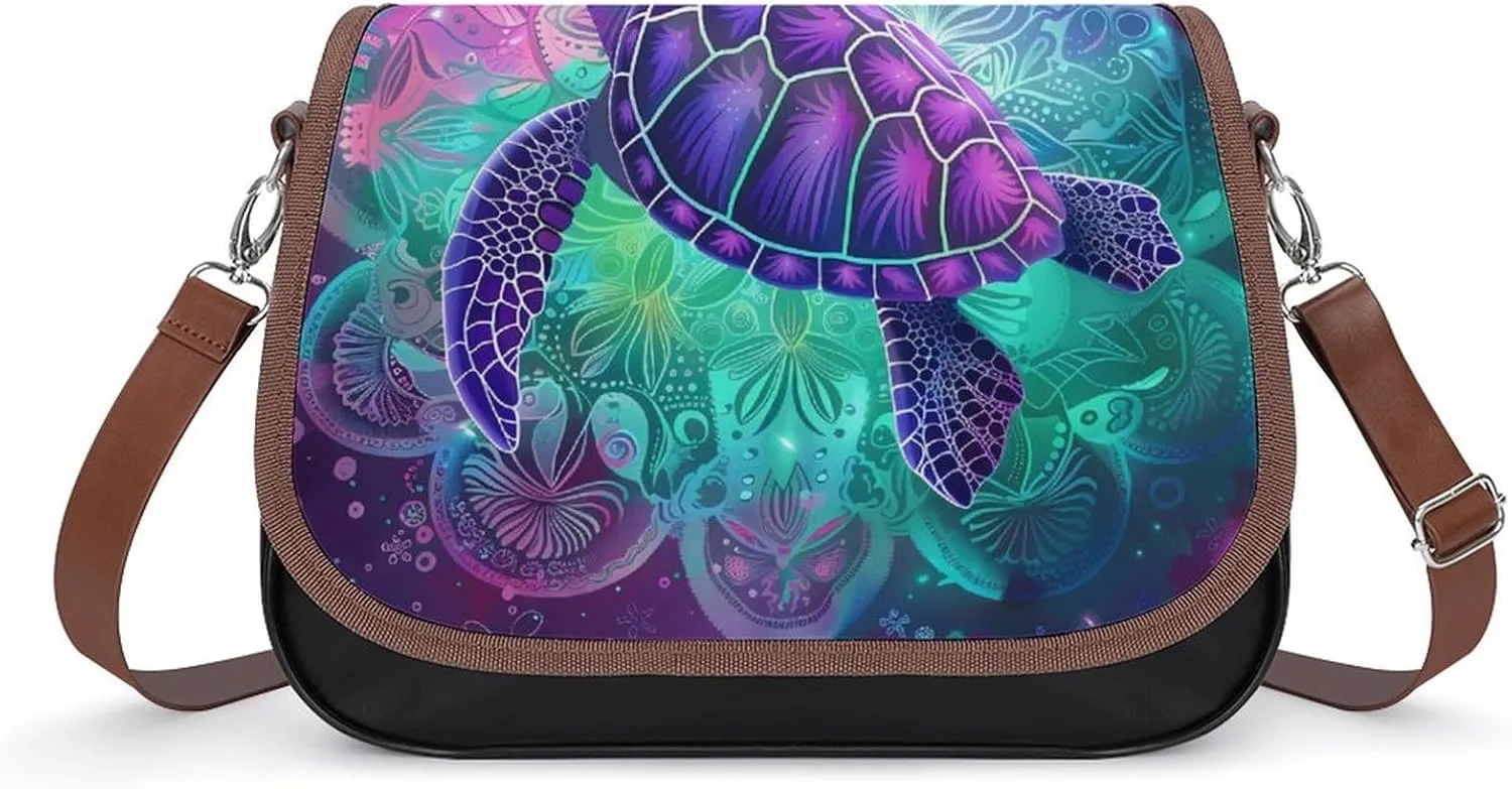 Sea Turtles Swimming Crossbody Bags for Women Trendy Shoulder Satchel Purses Messenger Bag