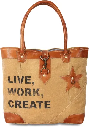 SEL de MER Upcycled Large Canvas shoulder Bag for women canvas tote boho handbag by KPL