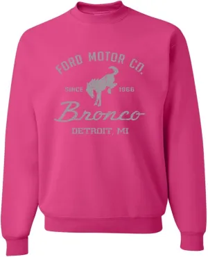 Shark & Hammer Ford Motor Co Detroit Michigan, Classic Bronco 1966 Cars and Trucks Crewneck Sweatshirt