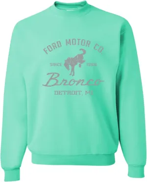 Shark & Hammer Ford Motor Co Detroit Michigan, Classic Bronco 1966 Cars and Trucks Crewneck Sweatshirt