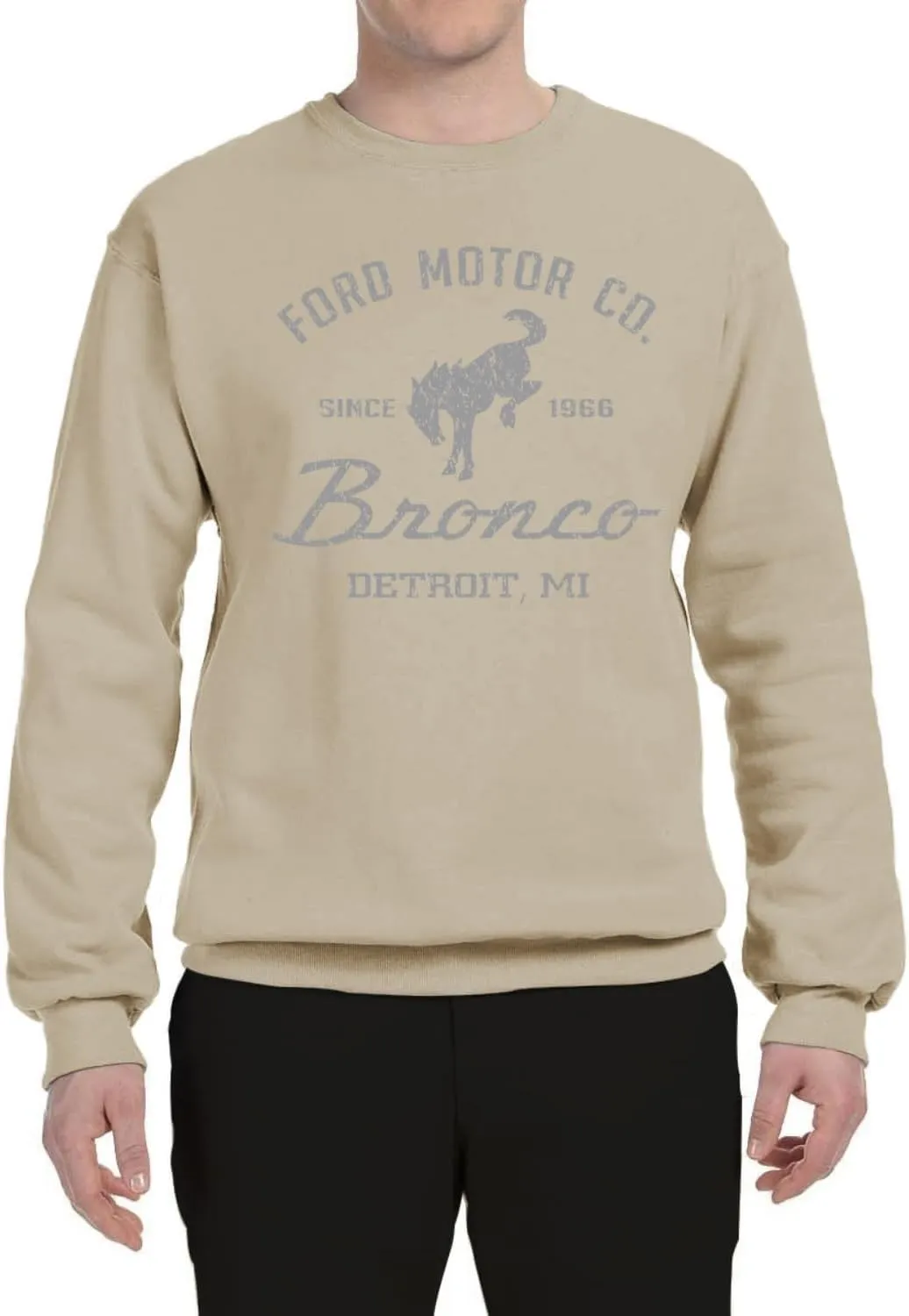 Shark & Hammer Ford Motor Co Detroit Michigan, Classic Bronco 1966 Cars and Trucks Crewneck Sweatshirt