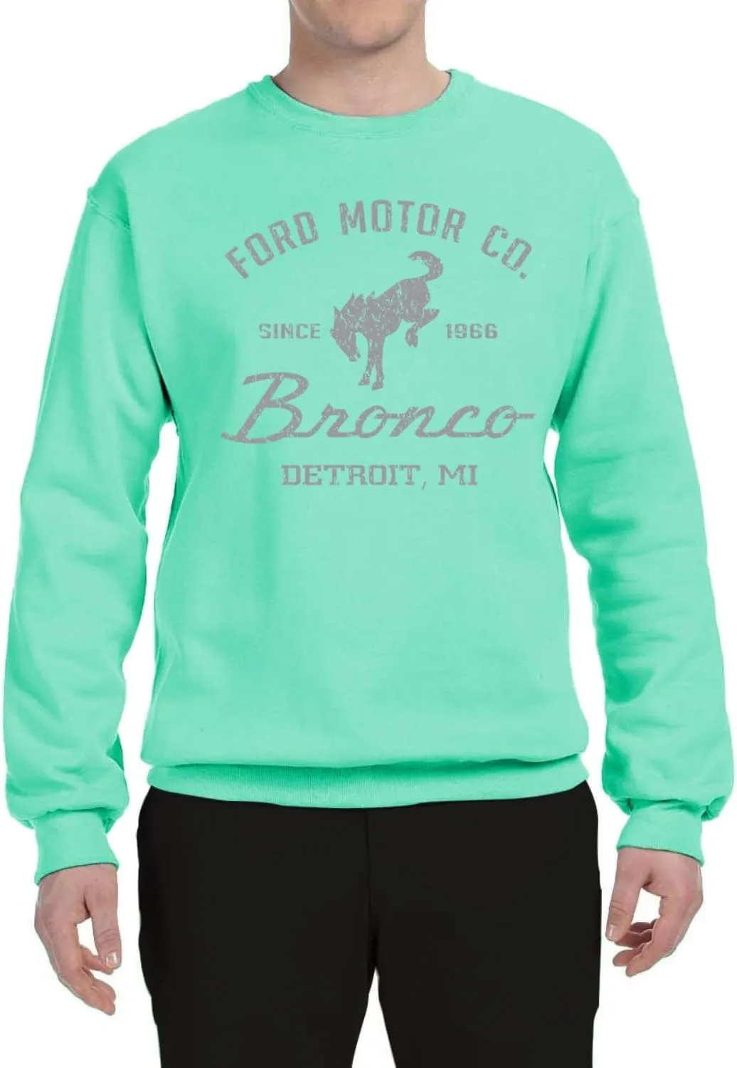 Shark & Hammer Ford Motor Co Detroit Michigan, Classic Bronco 1966 Cars and Trucks Crewneck Sweatshirt