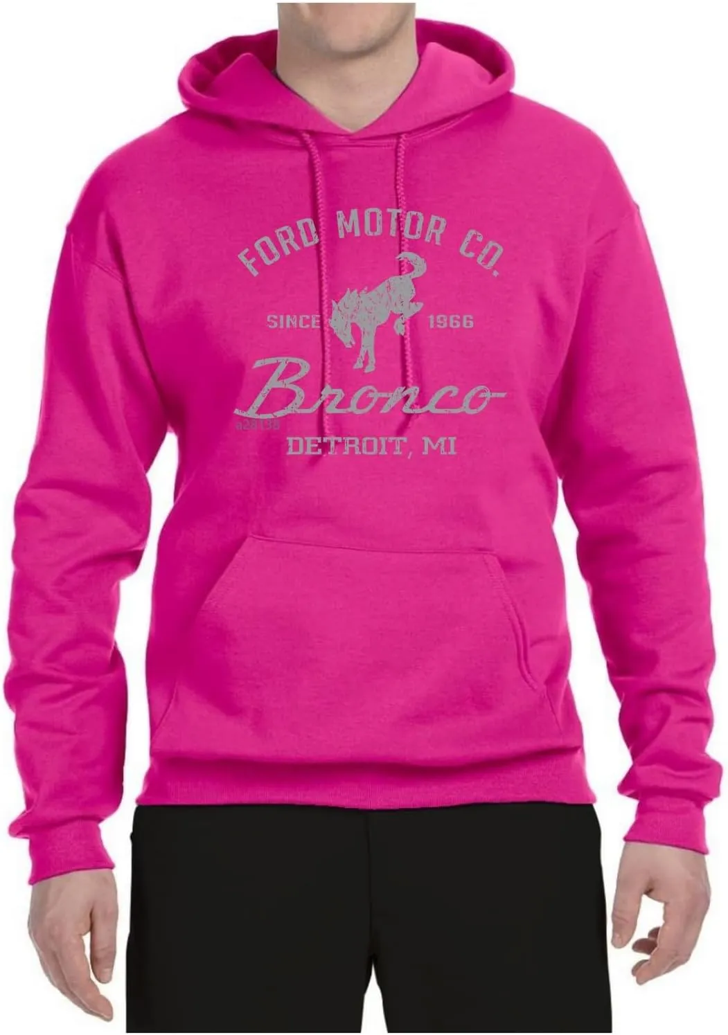 Shark & Hammer Ford Motor Co Detroit Michigan, Classic Bronco 1966 Cars and Trucks Hoodie Sweatshirt