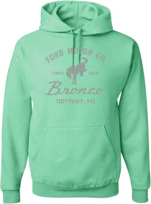 Shark & Hammer Ford Motor Co Detroit Michigan, Classic Bronco 1966 Cars and Trucks Hoodie Sweatshirt